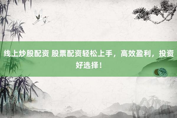 线上炒股配资 股票配资轻松上手，高效盈利，投资好选择！