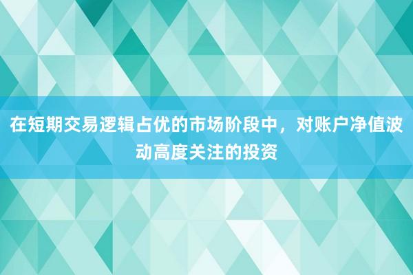 在短期交易逻辑占优的市场阶段中，对账户净值波动高度关注的投资