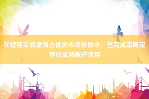 在短期交易逻辑占优的市场阶段中，已完成策略定型的成熟账户使用