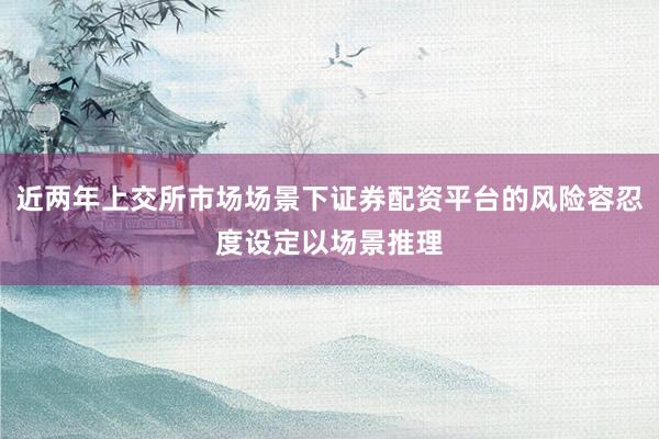 近两年上交所市场场景下证券配资平台的风险容忍度设定以场景推理